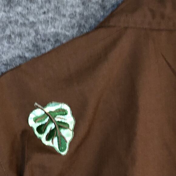 Blouse Tank Set Womens XL Las Olas Brown Ivory Fall Leaves Earth Tones Boho - Picture 10 of 16